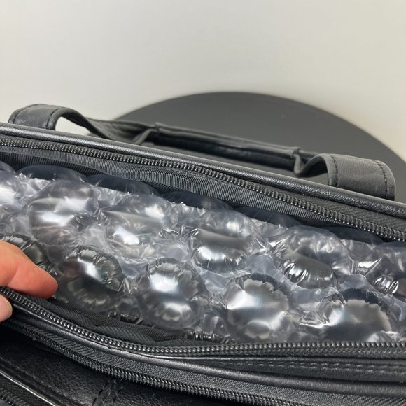 Samsonite Black Leather Laptop Portfolio Messenger Expanadble Bag - Picture 6 of 10